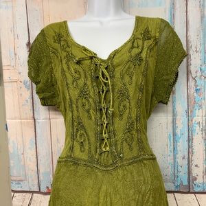 NF Free Size Deep Green Maxi Dress szOs